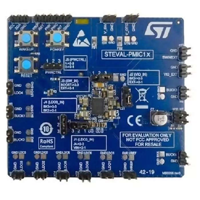 STMicroelectronics Evaluation Board for High Integration STPMIC1x Power Management IC Power Management, STEVAL-PMIC1K1