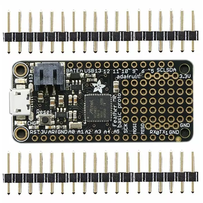 ADAFRUIT INDUSTRIES Feather M0 Basic Proto Development Board MCU, ATSAMD21G18, ARM Cortex-M0, 2772