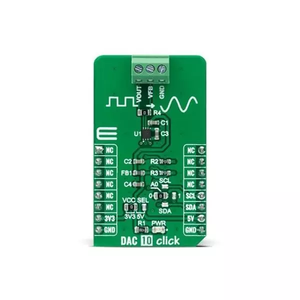 MIKROELEKTRONIKA DAC Add-On Board 3.3 to 5 V, MIKROE-4732