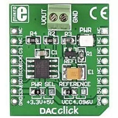 MIKROELEKTRONIKA DAC Add-On Board 3.3 & 5 V, MIKROE-950