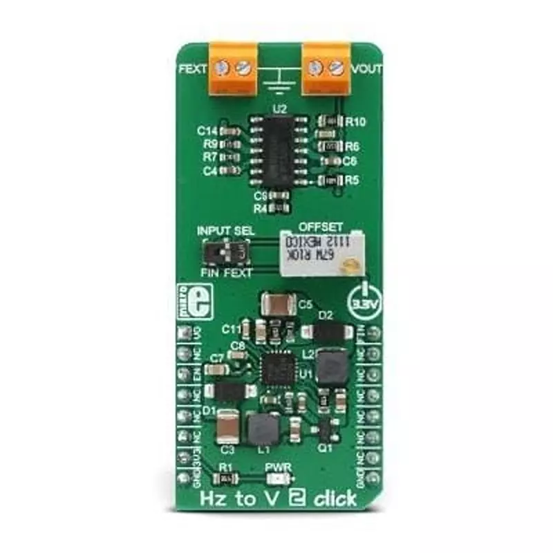 MIKROELEKTRONIKA Voltage to Frequency / Frequency to Voltage Add-On Board 3.3 V, MIKROE-3126