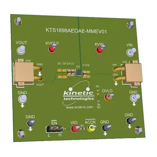 Kinetic Technologies KTS1898A Series Evaluation Kits Load Switch 3 V to 32 V for KTS1898A, KTS1898AEOAE-MMEV01