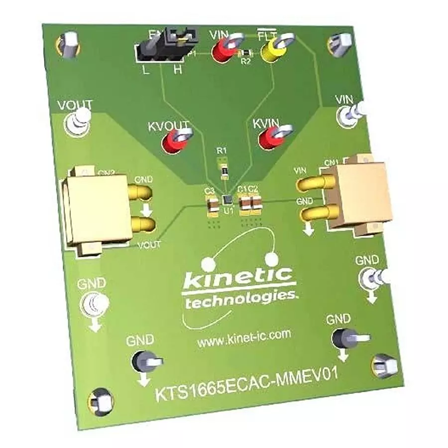 Kinetic Technologies KTS1665 Series Evaluation Kits Load Switch 5 V for KTS1665, KTS1665ECAC-MMEV01 EVK