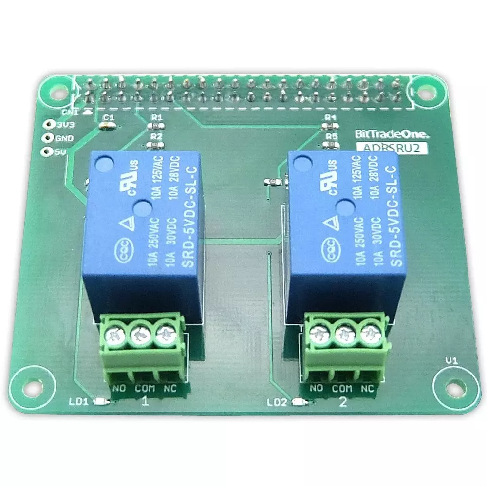 Bit Trade One Expansion Board COM / NO / NC Output terminal DC 5 V (powered from GPIO terminal) Coil voltage 10 A mA Contact rated current, ADRSRU2