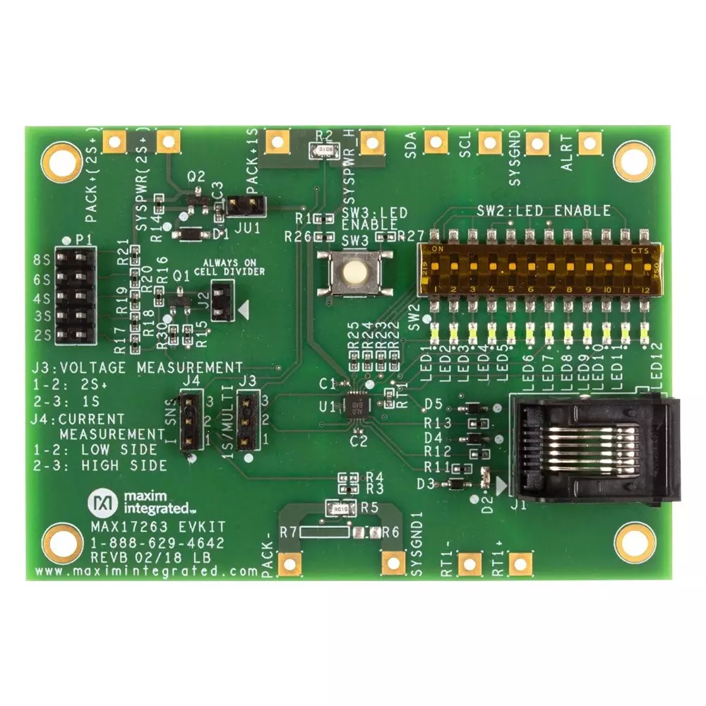 ANALOG DEVICES Battery Management Development Kits EVAL KIT, SINGLE/MULTI-CELL FUEL GAUGE, MAX17263GEVKIT#