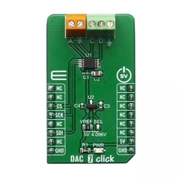 MIKROELEKTRONIKA DAC Add-On Board 5 V, MIKROE-3886