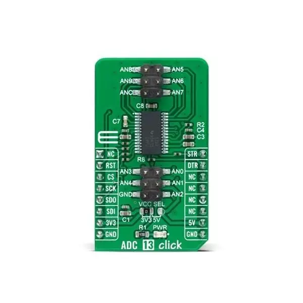 MIKROELEKTRONIKA ADC Add-On Board 3.3 to 5 V, 4.75 to 5.25 V, MIKROE-4743