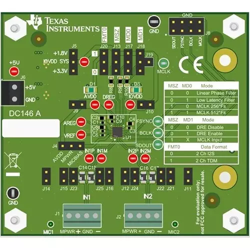 TEXAS INSTRUMENTS ADC Evaluation Module 1.8 V, 3.3 & 5 V, PCM1822EVM