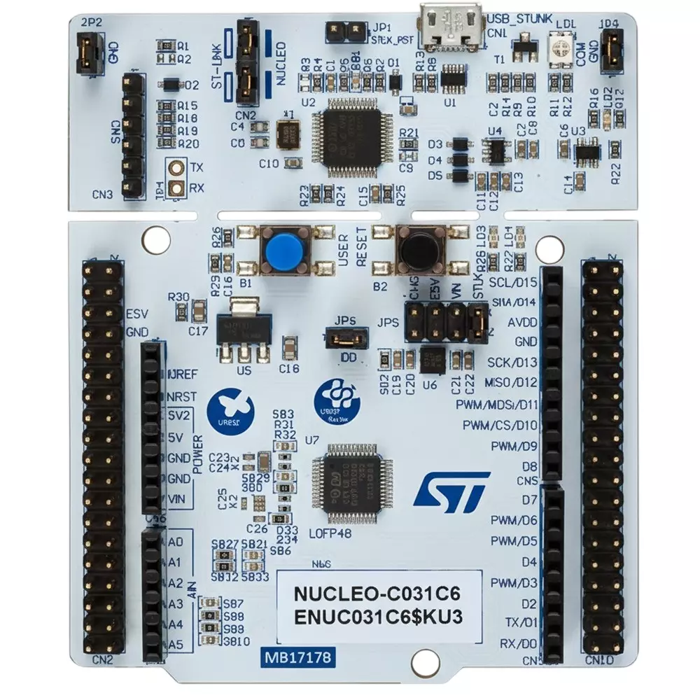 STMicroelectronics STM32C0 Series Development Board, NUCLEO-C031C6
