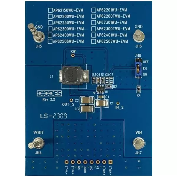 DIODES INC Non-Isolated DC/DC Converter Evaluation Board 4.2 to 18 V Input Voltage 800 mV to 7 V Output Voltage AP62400WU-EVM