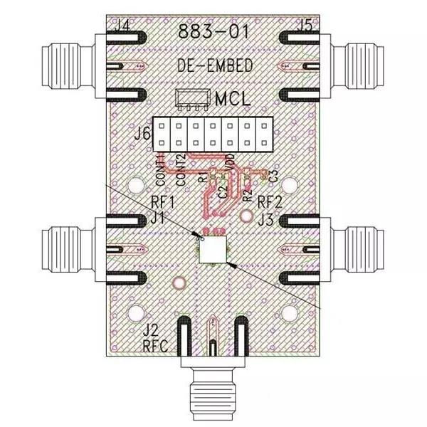 Mini-Circuits RF Switch Evaluation Board 100 MHz to 6 GHz Frequency, TB-919+