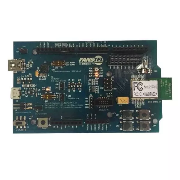Fanstel Evaluation Board 1.8 to 3.6 V Operating Supply Voltage 2.4 GHz, EV-BT832X