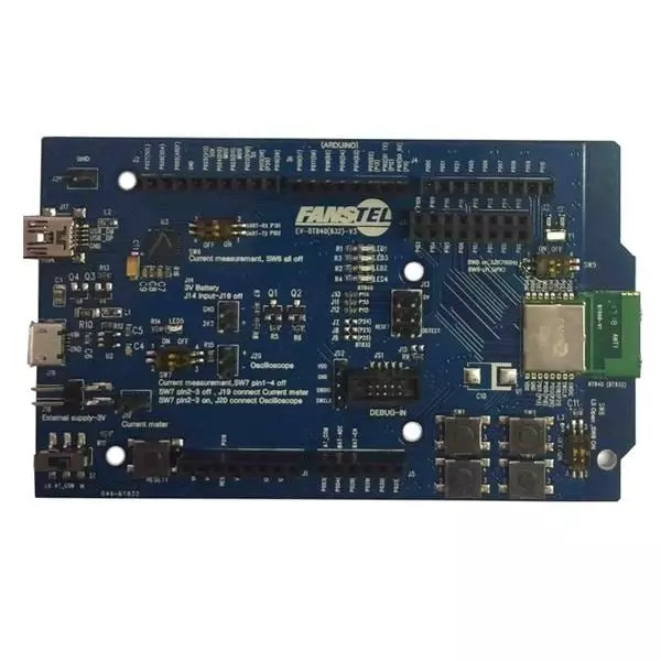 Fanstel Evaluation Board 3.6 V Operating Supply Voltage 2.4 GHz, EV-BT840F
