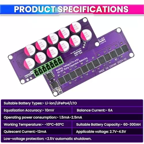 amicikart-active-balancer-board-6s-27-45-v-battery-voltage-6-amp-current-rating
