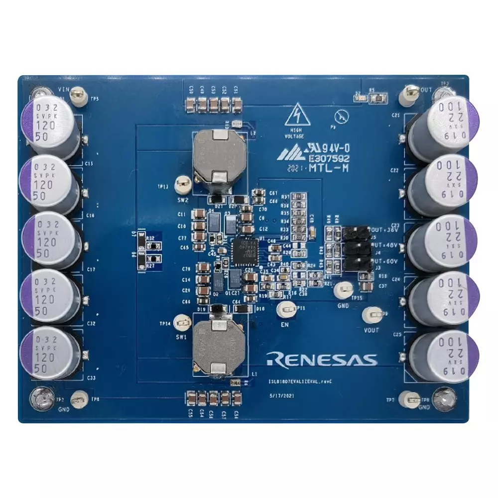 RENESAS Evaluation Board for Synchronous Boost Controller, ISL81807EVAL1Z