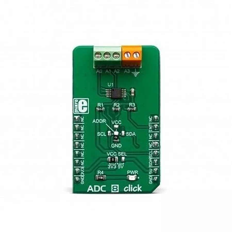 MIKROELEKTRONIKA ADC Add-On Board 3.3 & 5 V, MIKROE-3394