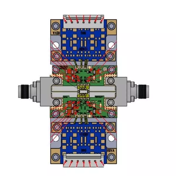 Qorvo RF Amplifier Evaluation Board 32 GHz to 38 GHz Frequency, TGA2224EVB1