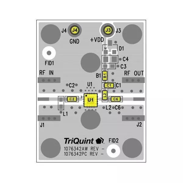 Qorvo RF Amplifier Evaluation Board 50 MHz to 4 GHz Frequency, TQP3M9019-PCB-RF