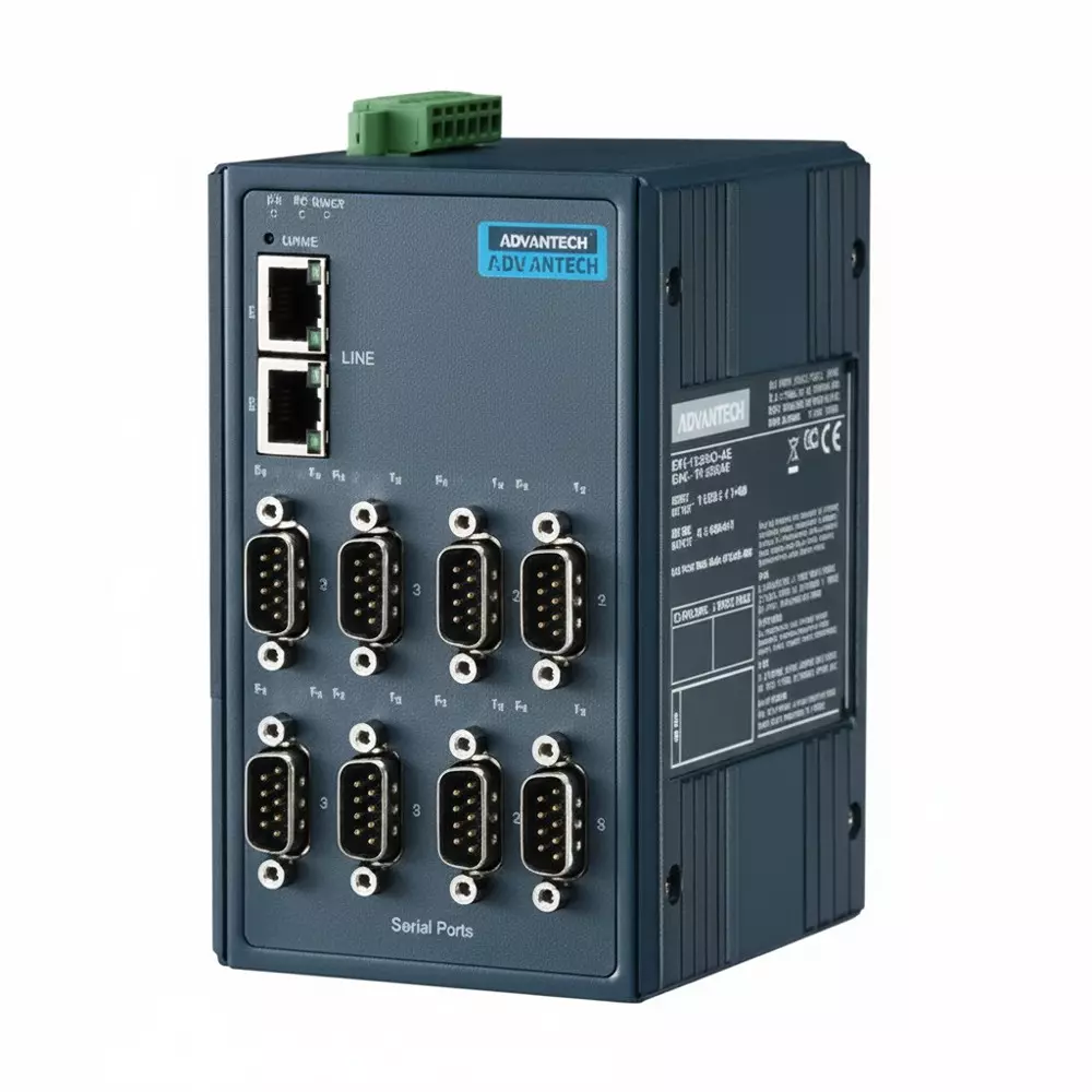 Advantech Serial Device Server Ethernet, RS-232/422/485 Interface, EKI-1528CI-DR-AE