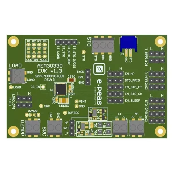 e-peas Evaluation Boards Energy Harvesting 100 mV to 4.5 V Input Voltage, EVK30330