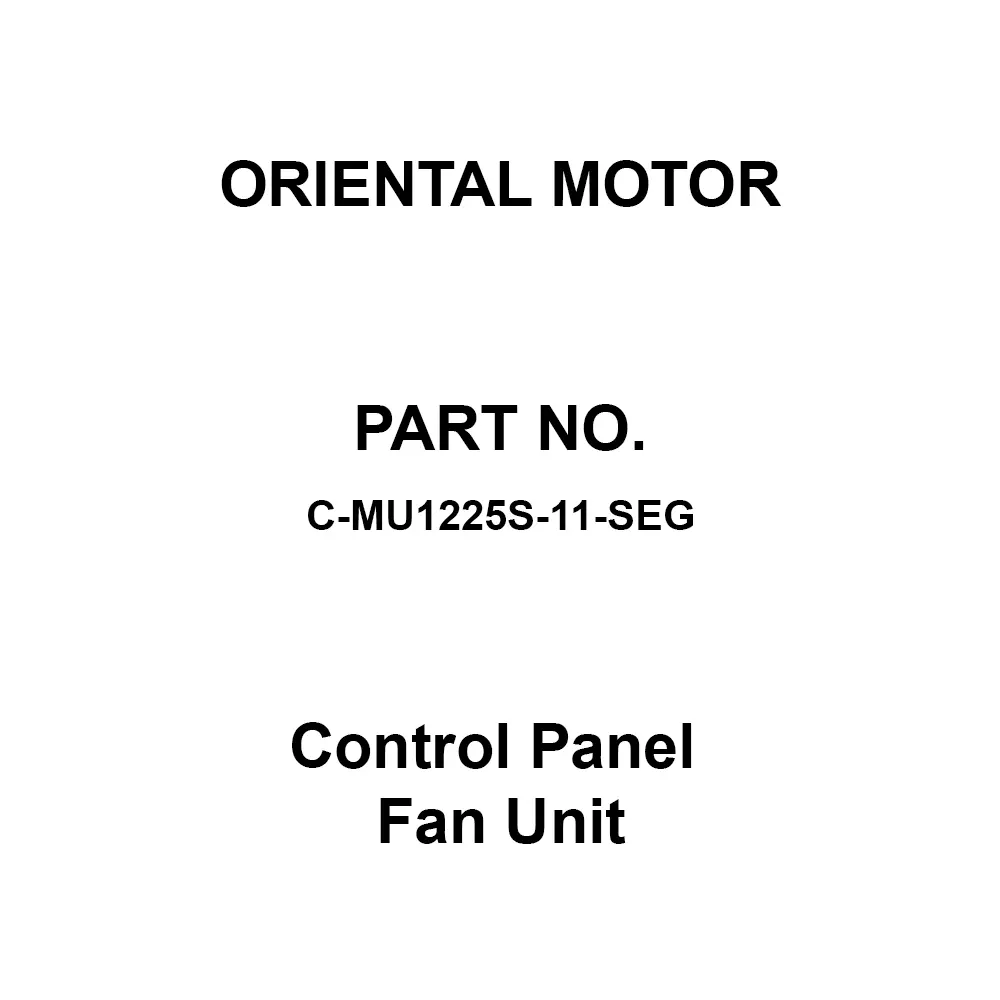 ORIENTAL MOTOR Control Panel Fan Unit 50Hz/0.7, 60Hz/0.8 m³/min Exhaust Type, C-MU1225S-11-SEG