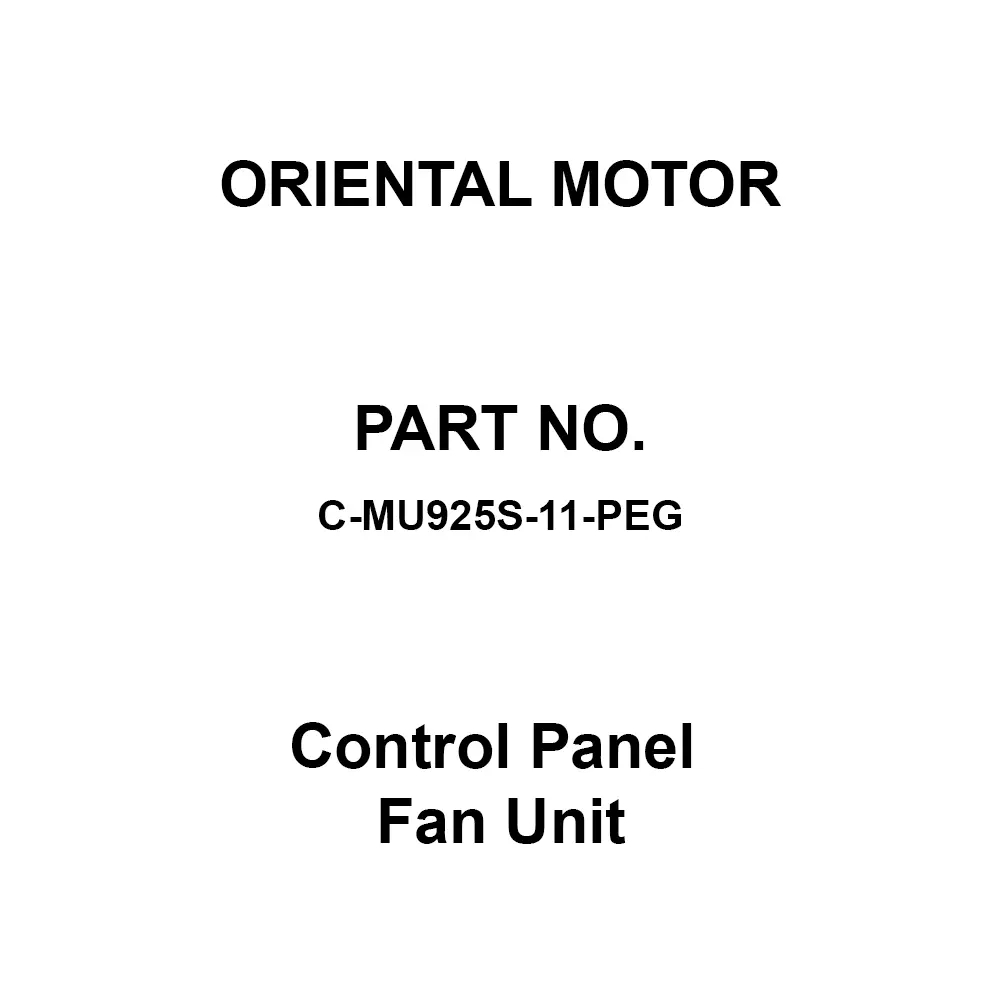 ORIENTAL MOTOR Control Panel Fan Unit 50Hz/0.34, 60Hz/0.41 m³/min Exhaust Type, C-MU925S-11-PEG