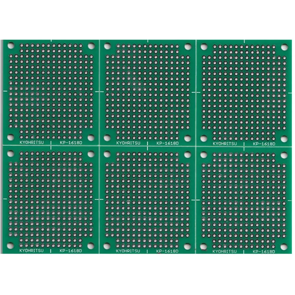 KYOHRITSU PRODUCTS Universal Board 2.54 mm Teeth Spacing 6 sheets (V cut)/sheet Set Contents, KP-1618D-6 (Pack of 6)