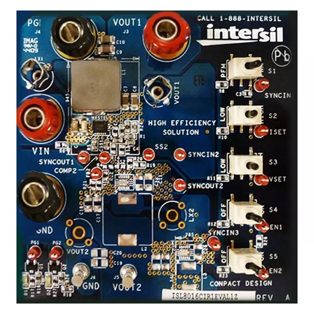 RENESAS Evaluation Board for Synchronous Buck Regulator, ISL8016CIR1EVAL1Z