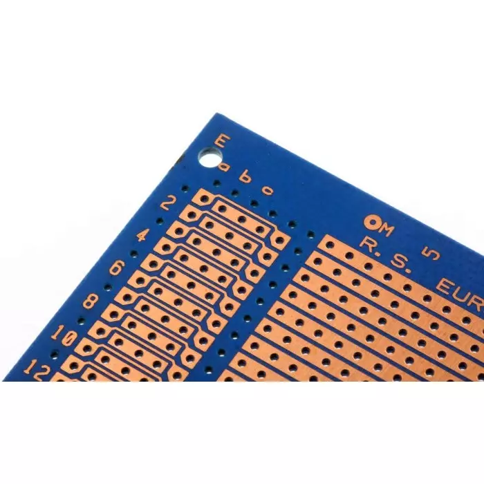 Vero Technologies Single-Sided Stripboard Epoxy Glass 233.4x160x1.6 mm DIN 41612 FR4, 10-27559