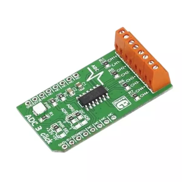 MIKROELEKTRONIKA ADC Add-On Board 3.3 & 5 V, MIKROE-1894