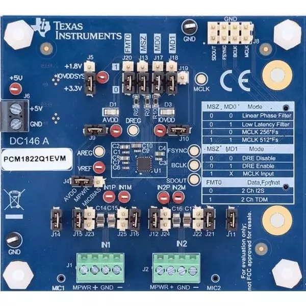TEXAS INSTRUMENTS ADC Evaluation Module 1.8 V, 3.3 & 5 V, PCM1822Q1EVM
