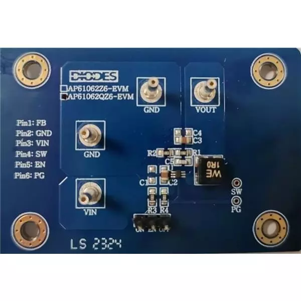 DIODES INC Evaluation Board 2.3 to 5.5 V Input Voltage, AP61062QZ6-EVM