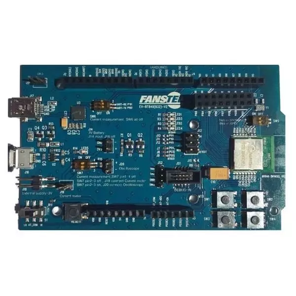 Fanstel Evaluation Board 1.7 to 3.6 V Operating Supply Voltage 2.4 GHz, EV-BT832