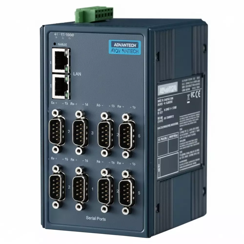 Advantech Serial Device Server Ethernet, RS-232/422/485 Interface, EKI-1528I-DR-AE