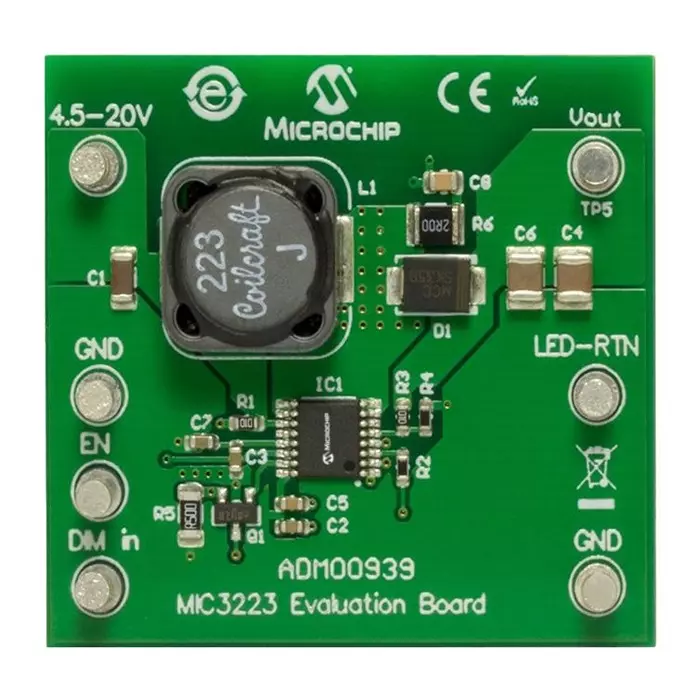 MICROCHIP Eval Board, Boost Led Driver, 4.5-20V, Adm00939