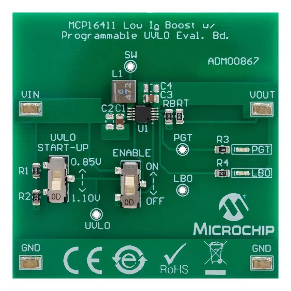 MICROCHIP Evaluation Board for Synchronous Boost Converter, ADM00867