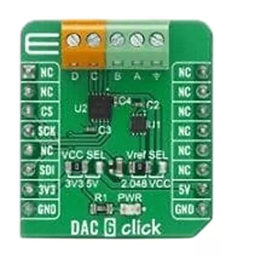 MIKROELEKTRONIKA DAC Add-On Board 3.3 & 5 V, MIKROE-4206