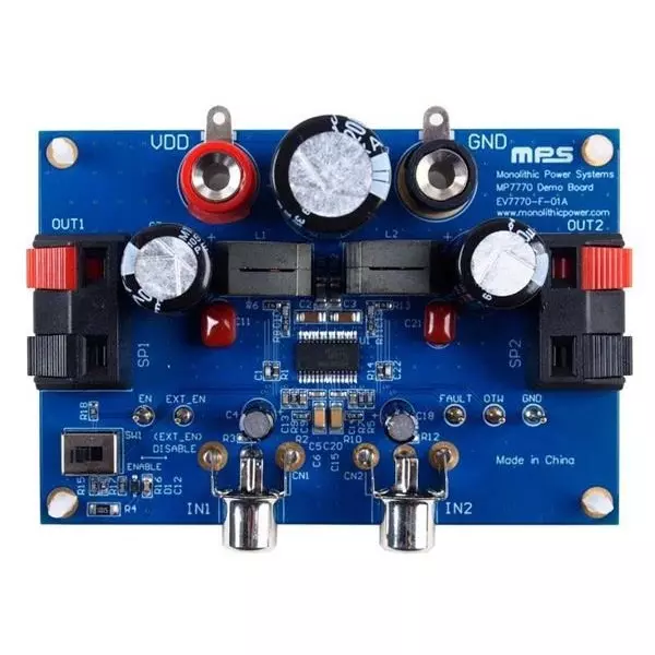 MPS Class-D Audio Amplifier Evaluation Board 9.5 to 36 V, EV7770-F-01A