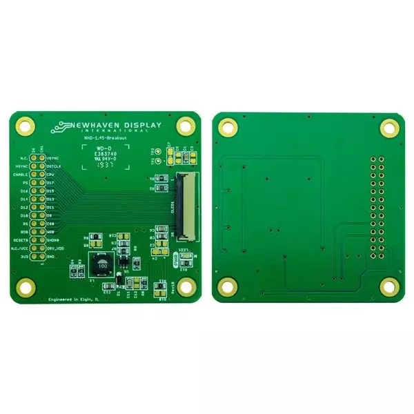 Newhaven Display Breakout Board Parallel, SPI Interface, NHD-1.45-BREAKOUT