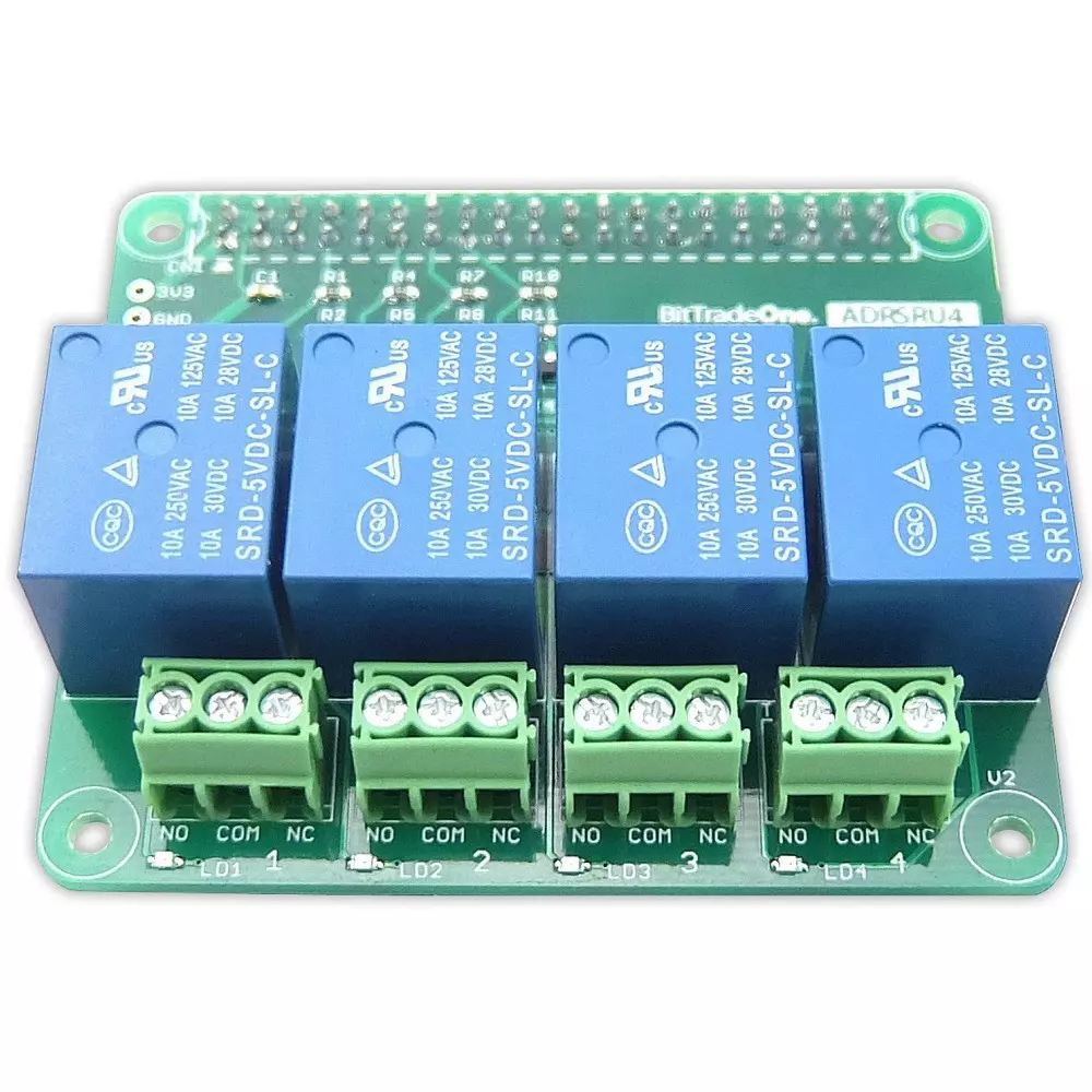 Bit Trade One Expansion Board COM / NO / NC Output terminal DC 5 V (powered from GPIO terminal) Coil voltage 10 A mA Contact rated current, ADRSRU4