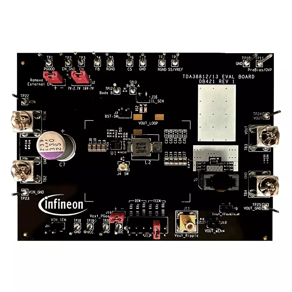 Infineon Evaluation Board for Synchronous Buck Regulator, EVALTDA388121VOUTTOBO1