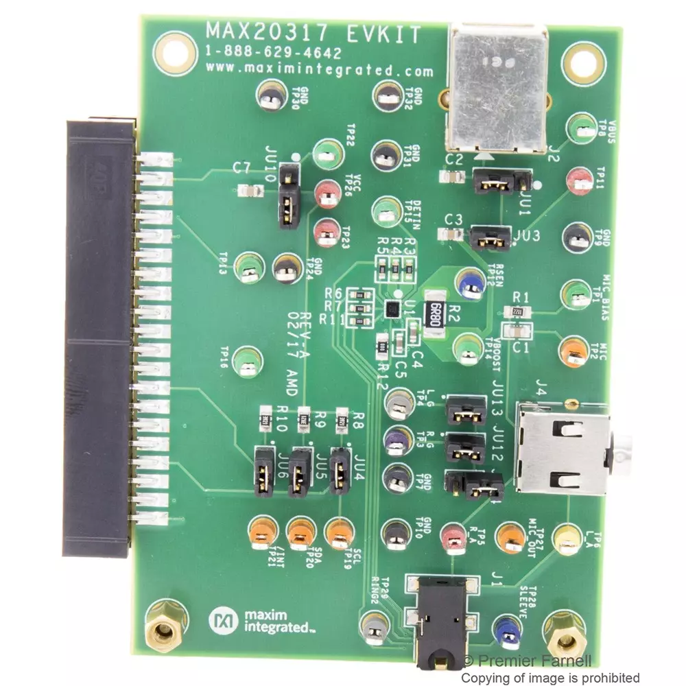 ANALOG DEVICES Special Application Development Kits EVAL BRD, UNIVERSAL 3.5MM ACCESSORY MGMT, MAX20317EVKIT#