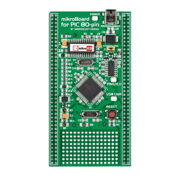 BRAND REX mikroBoard For PIC 80-pin with PIC18F8520 Microcontroller Board, MIKROE-707