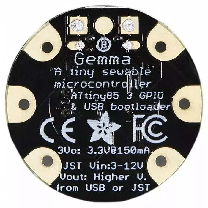 ADAFRUIT INDUSTRIES GEMMA V2 Wearable Development Board, 1222