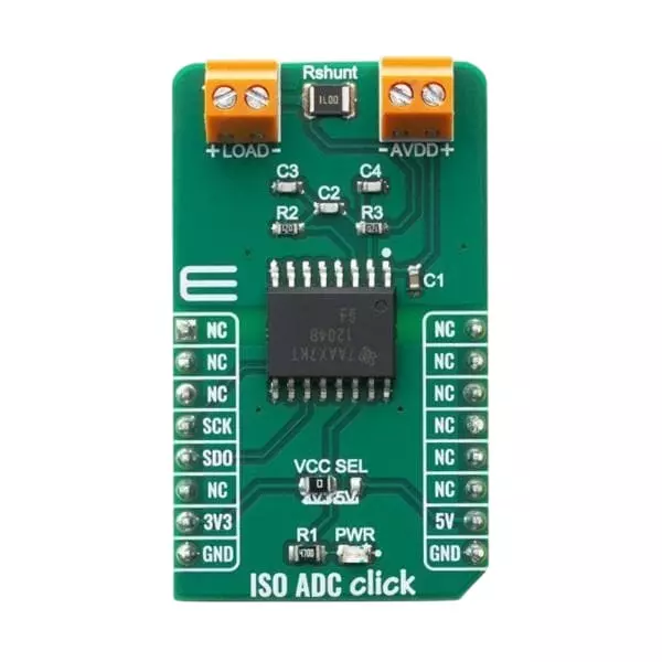 MIKROELEKTRONIKA ADC Add-On Board 3.3 & 5 V, MIKROE-4088