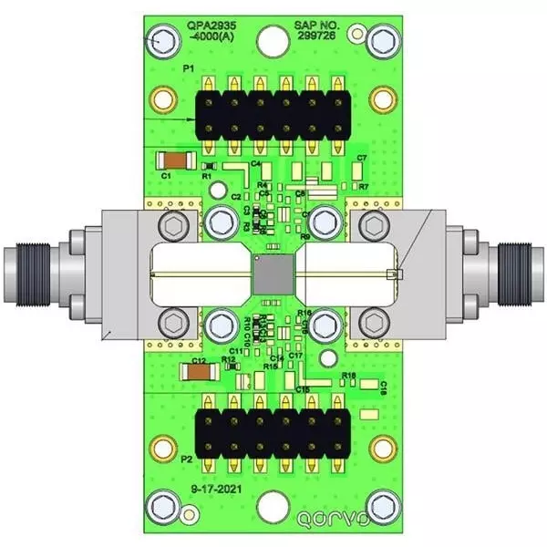 Qorvo RF Amplifier Evaluation Board 2.7 GHz to 3.5 GHz Frequency, QPA2935EVB