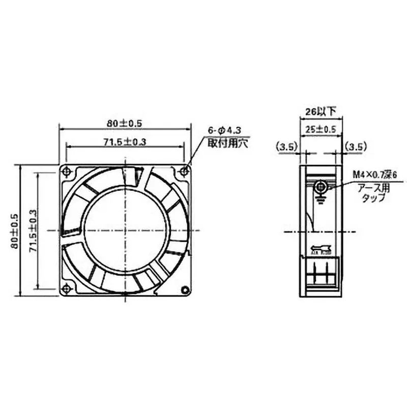 sanyo-denki-san-ace-ac-fan-motor-square-ac230-v-input-25-mm-thickness-109s034