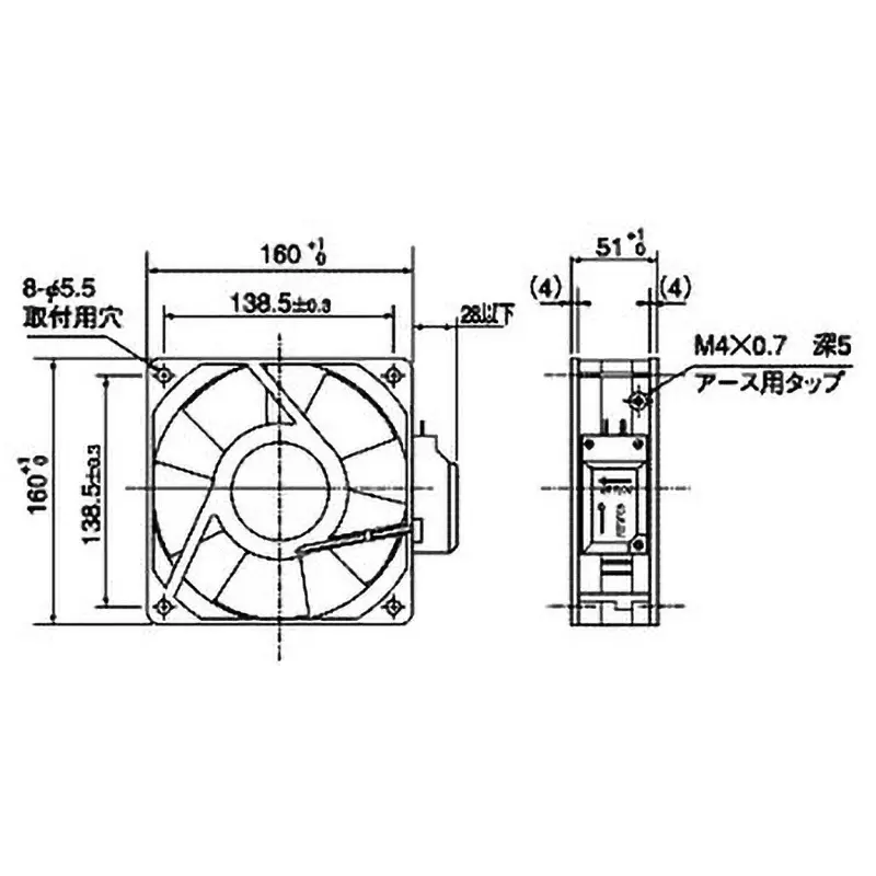 sanyo-denki-san-ace-ac-fan-square-160x160-mm-size-51-mm-thickness-109-602