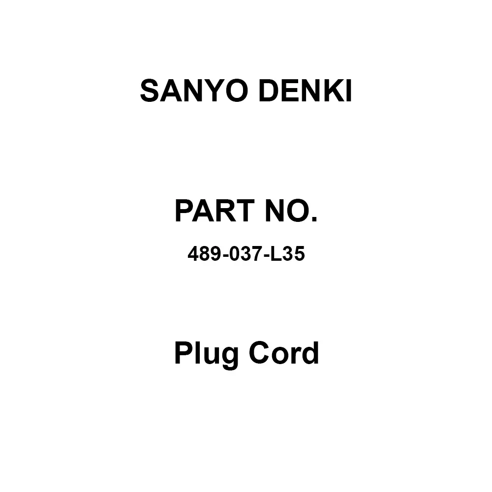 Sanyo Denki Plug Cord 3500 m Cable Length for 120 x 38mm fans with UL at the end of the part number, 489-037-L35