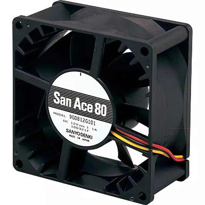 Sanyo Denki DC San Ace DC Fan 9G (80 x 38 Thickness) Square 80x80 mm DC48 V 38 mm Thickness, 9G0848H102